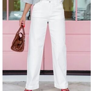 Risen Wide Leg Women's Jeans in White